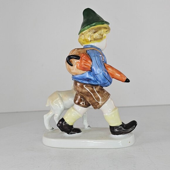 Vintage Germany Figurine Boy Walking His Goat Porcelain Collectible #8153 - Picture 4 of 8